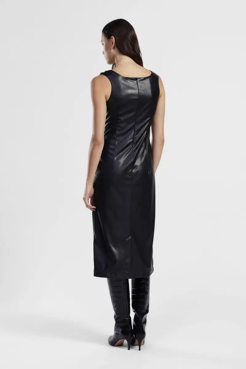 Abito midi senza maniche con scollo squadrato miniatura 3