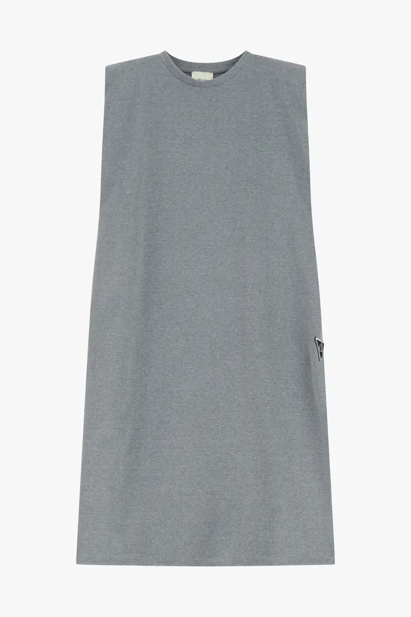 Abito midi smanicato colore unito