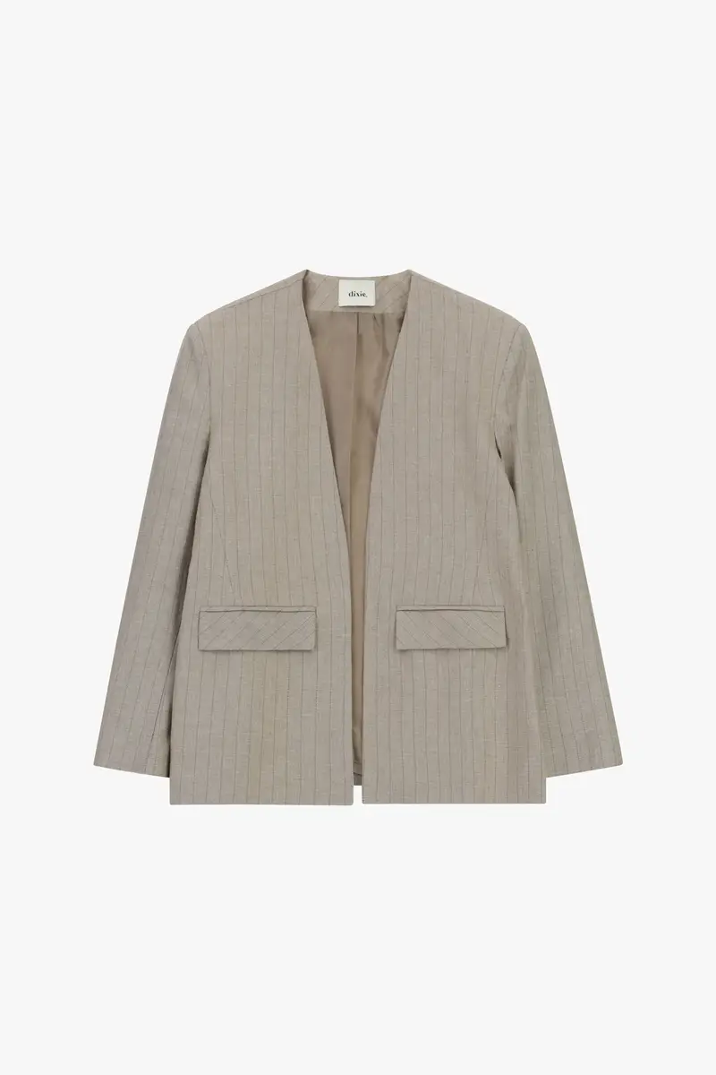 Blazer a righe con tasche applicate