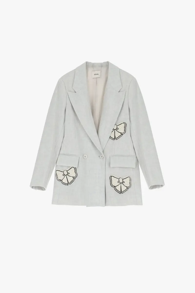 Blazer con tasche e dettagli ricamati