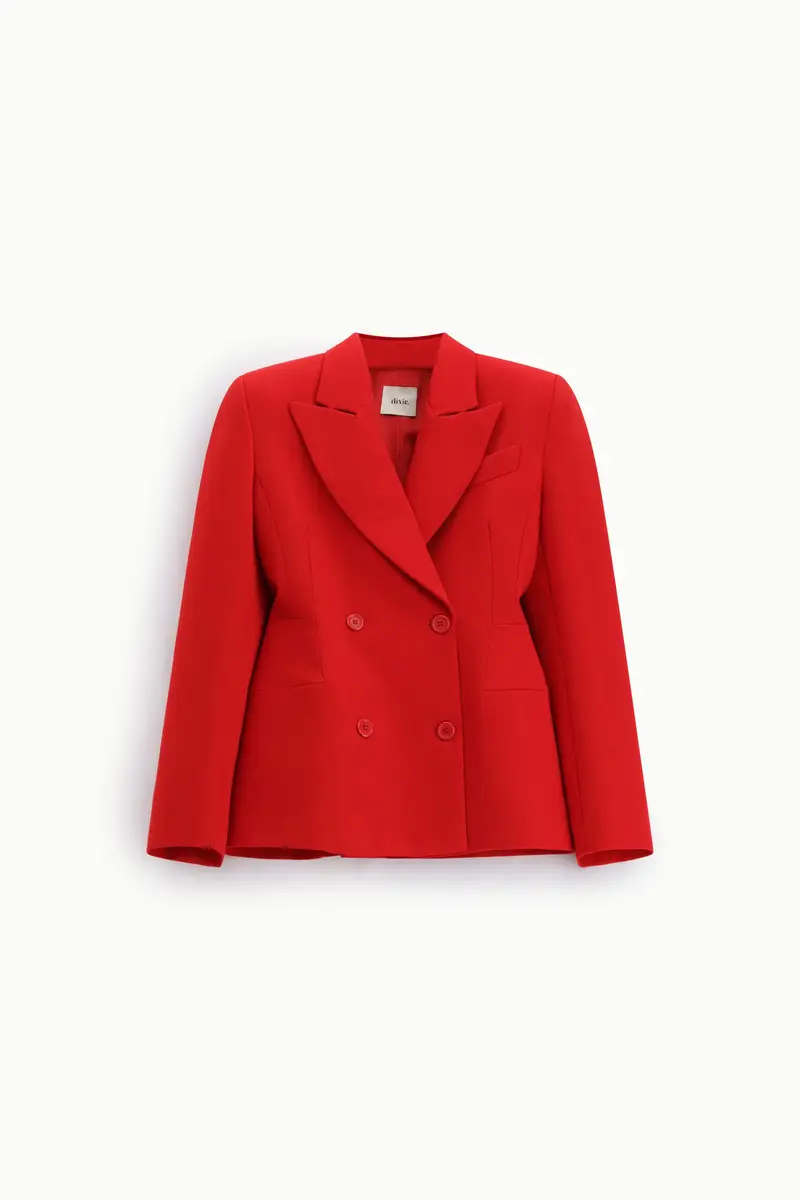 Blazer doppio petto vestibilità regolare tasche frontali