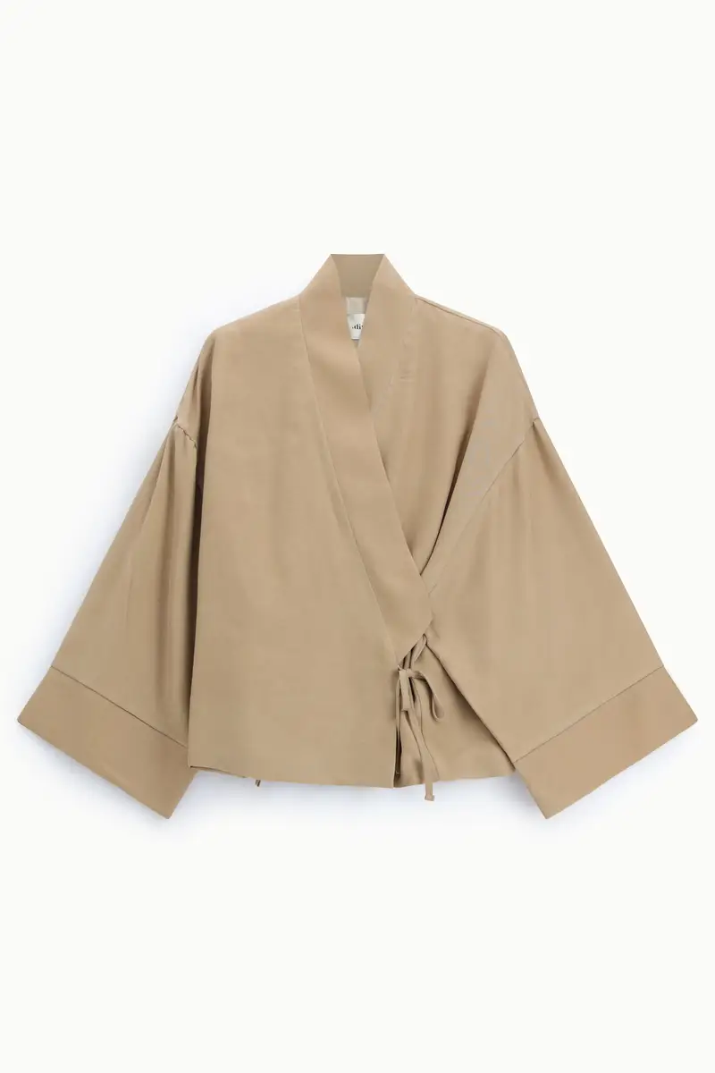 Blazer kimono fit morbido con cintura laterale