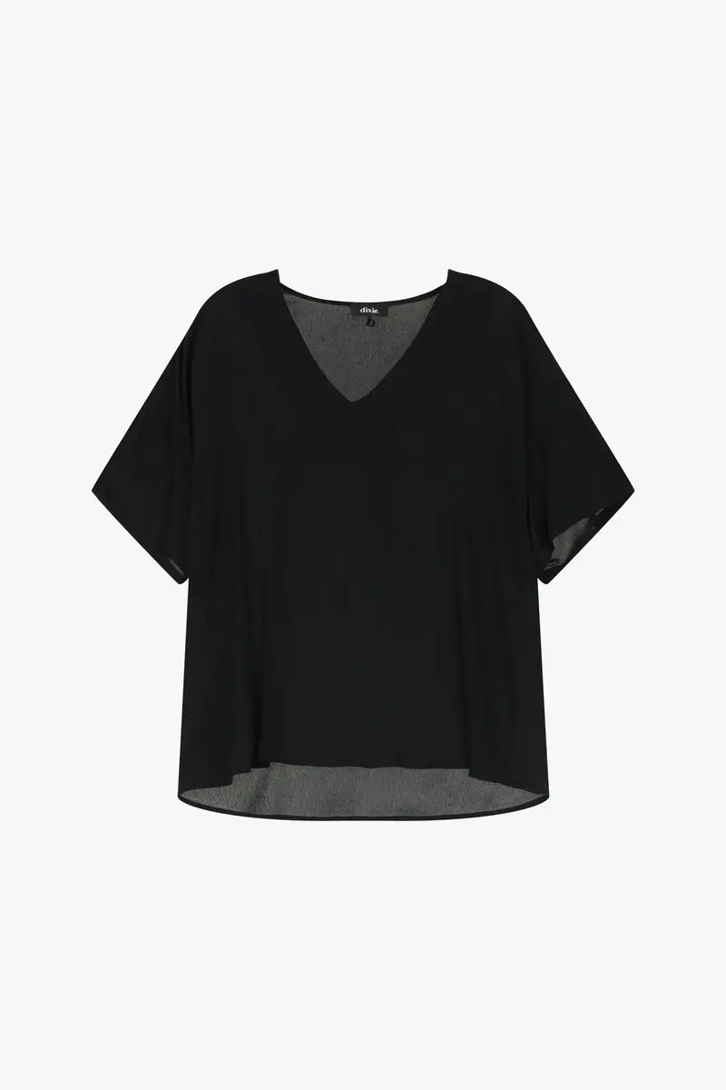 Blusa ampia con scollo a v e maniche corte