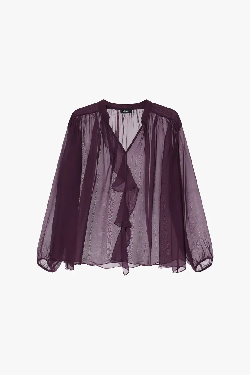 Blusa leggera con volant e maniche ampie