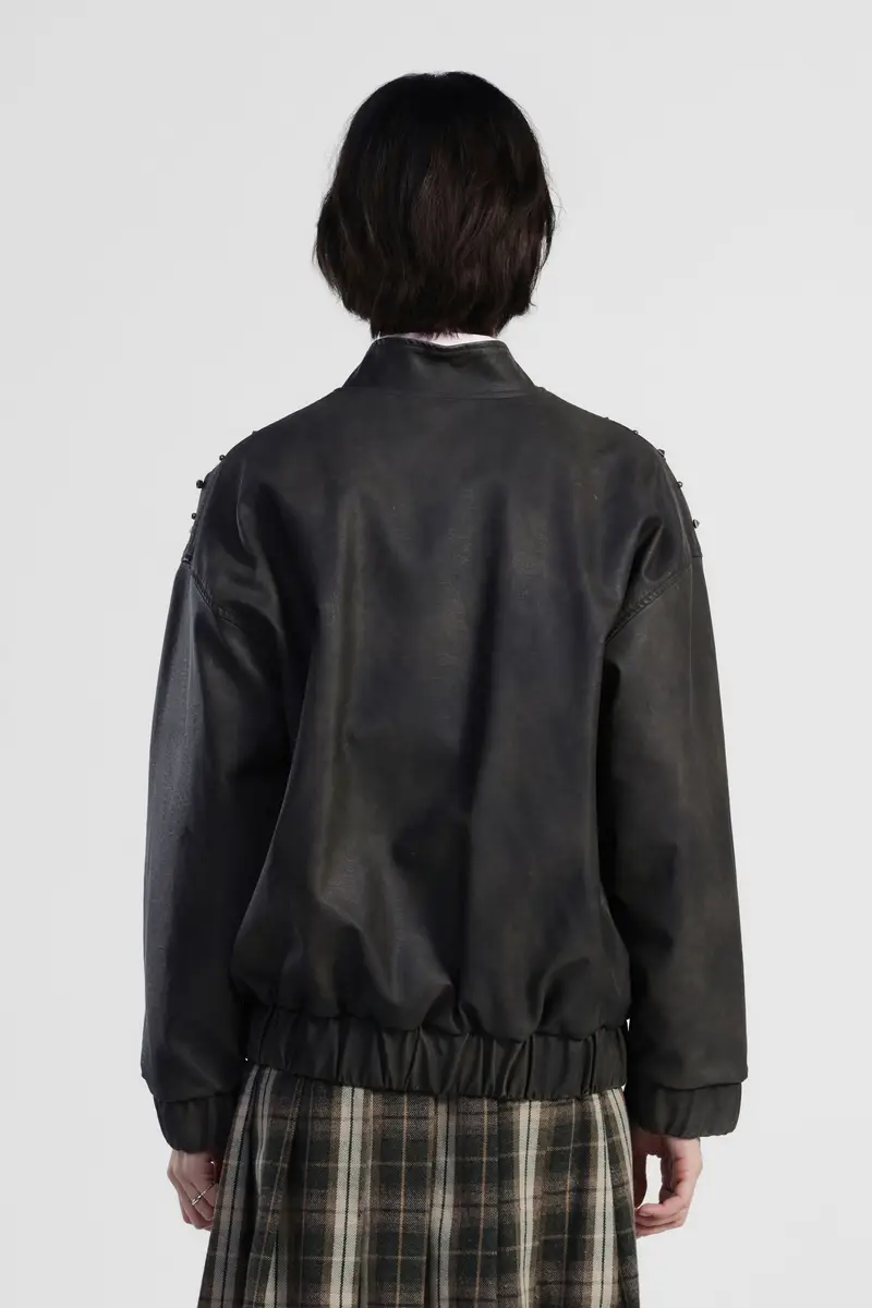 Bomber con applicazioni e chiusura frontale miniatura 3