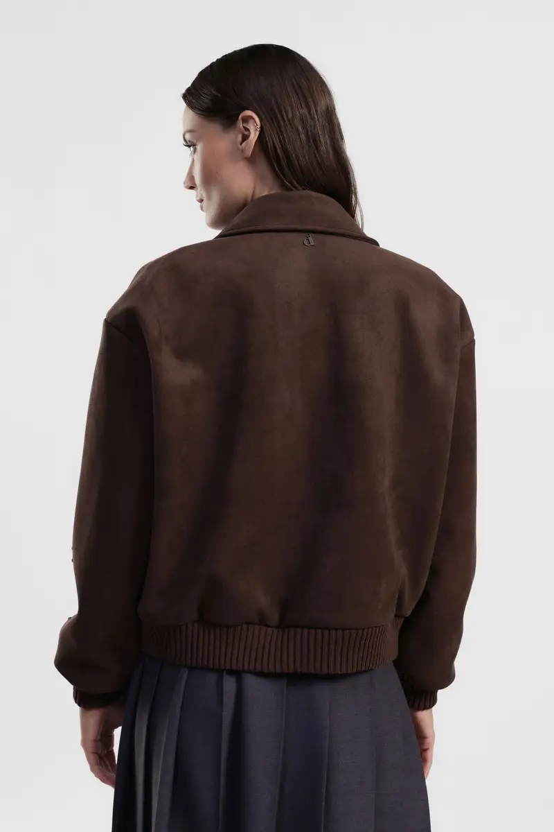 Bomber con borchie applicate e bottoni frontali miniatura 3