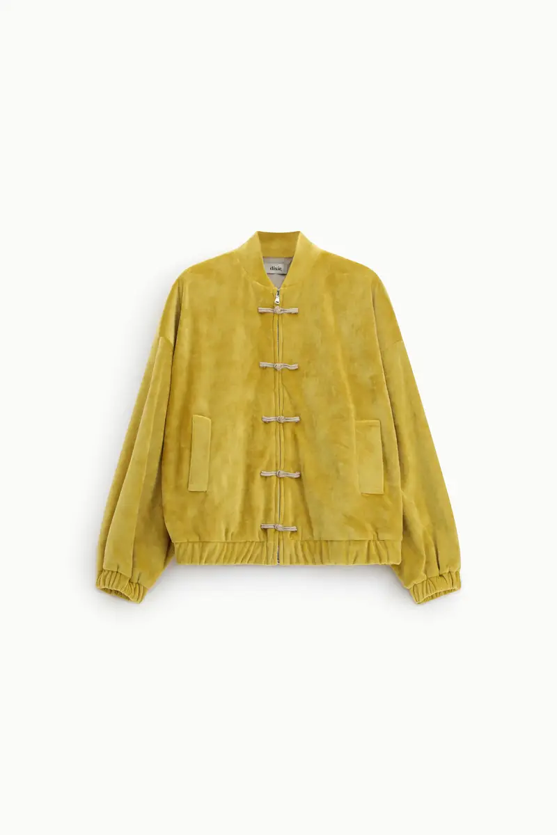 Bomber con chiusura a alamari e tasche laterali