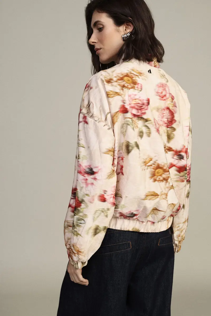 Dixie Bomber con fiori, zip e dettagli nodo miniatura 3