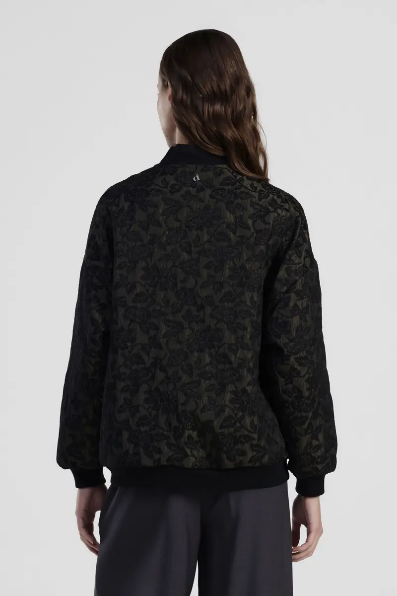 Bomber con stampa floreale e bordo a costine miniatura 3