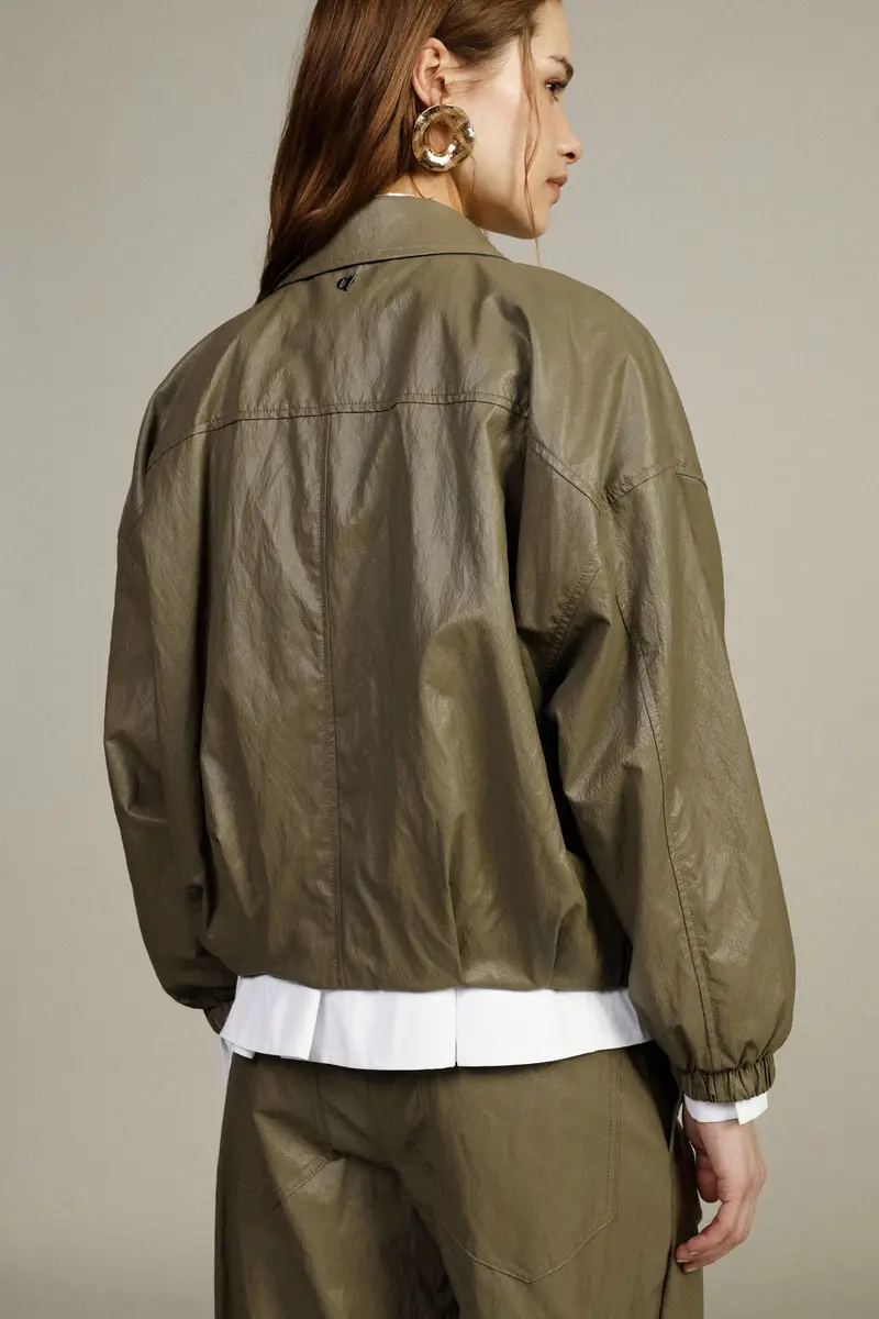 Bomber con tasche frontali e zip miniatura 3