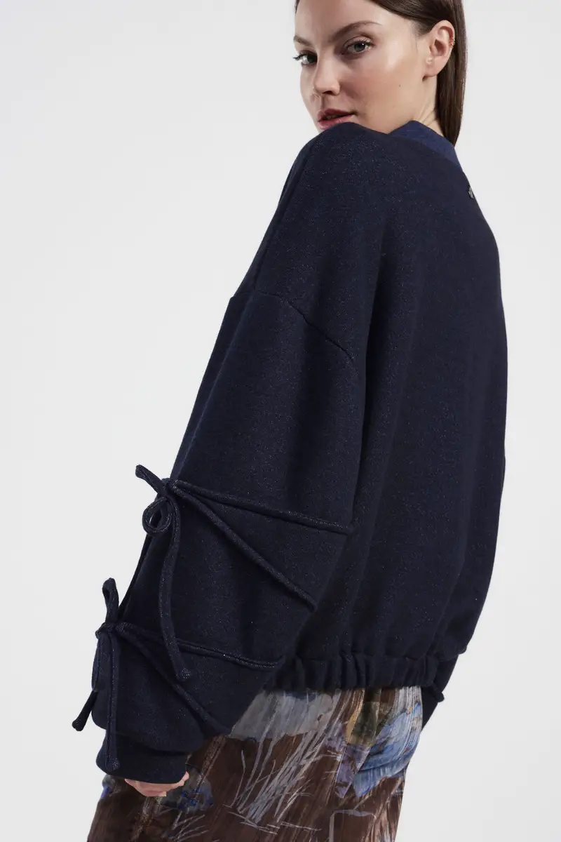 Bomber con zip e coulisse sulle maniche miniatura 3