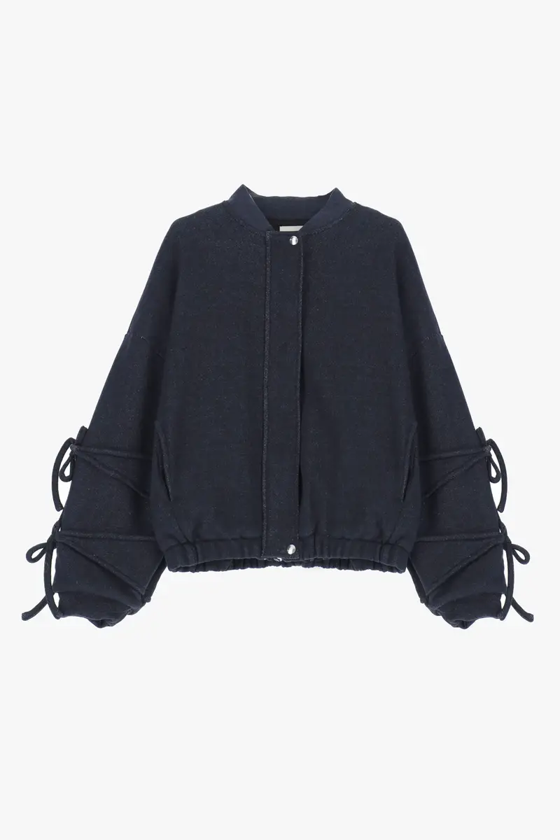 Bomber con zip e coulisse sulle maniche