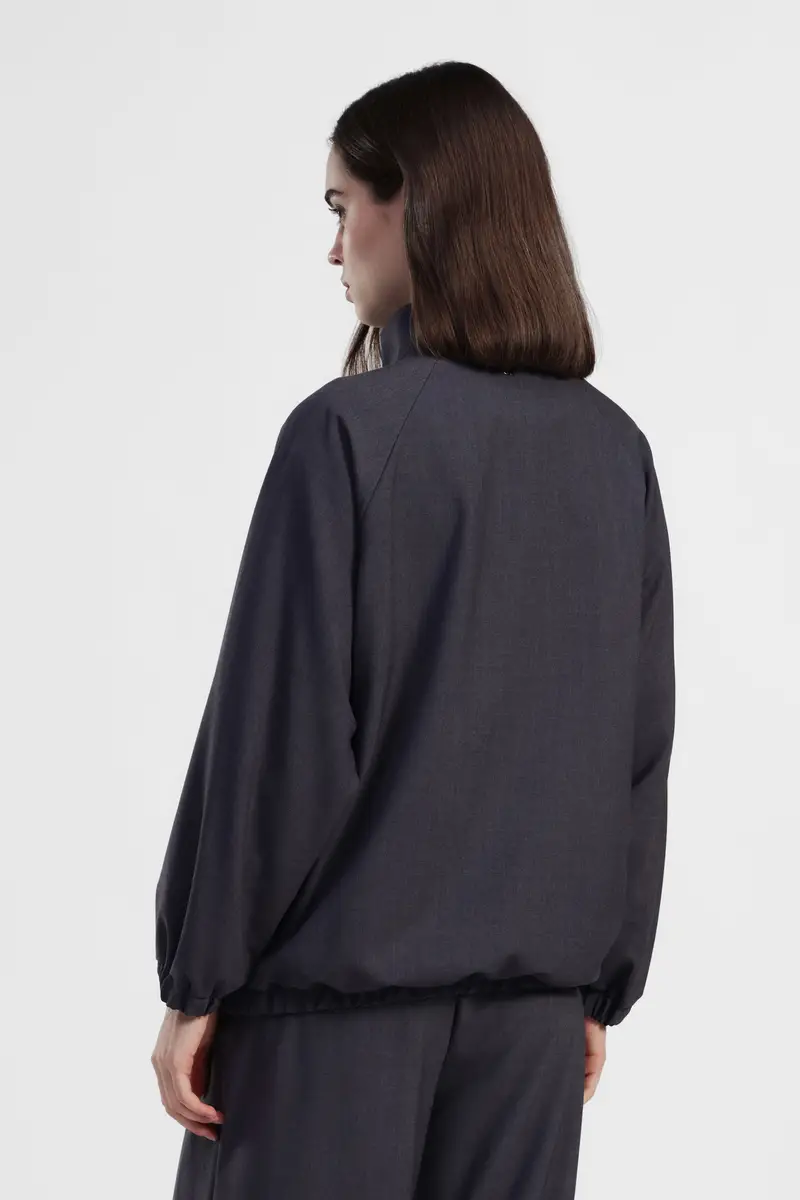 Bomber con zip e polsini elasticizzati miniatura 3