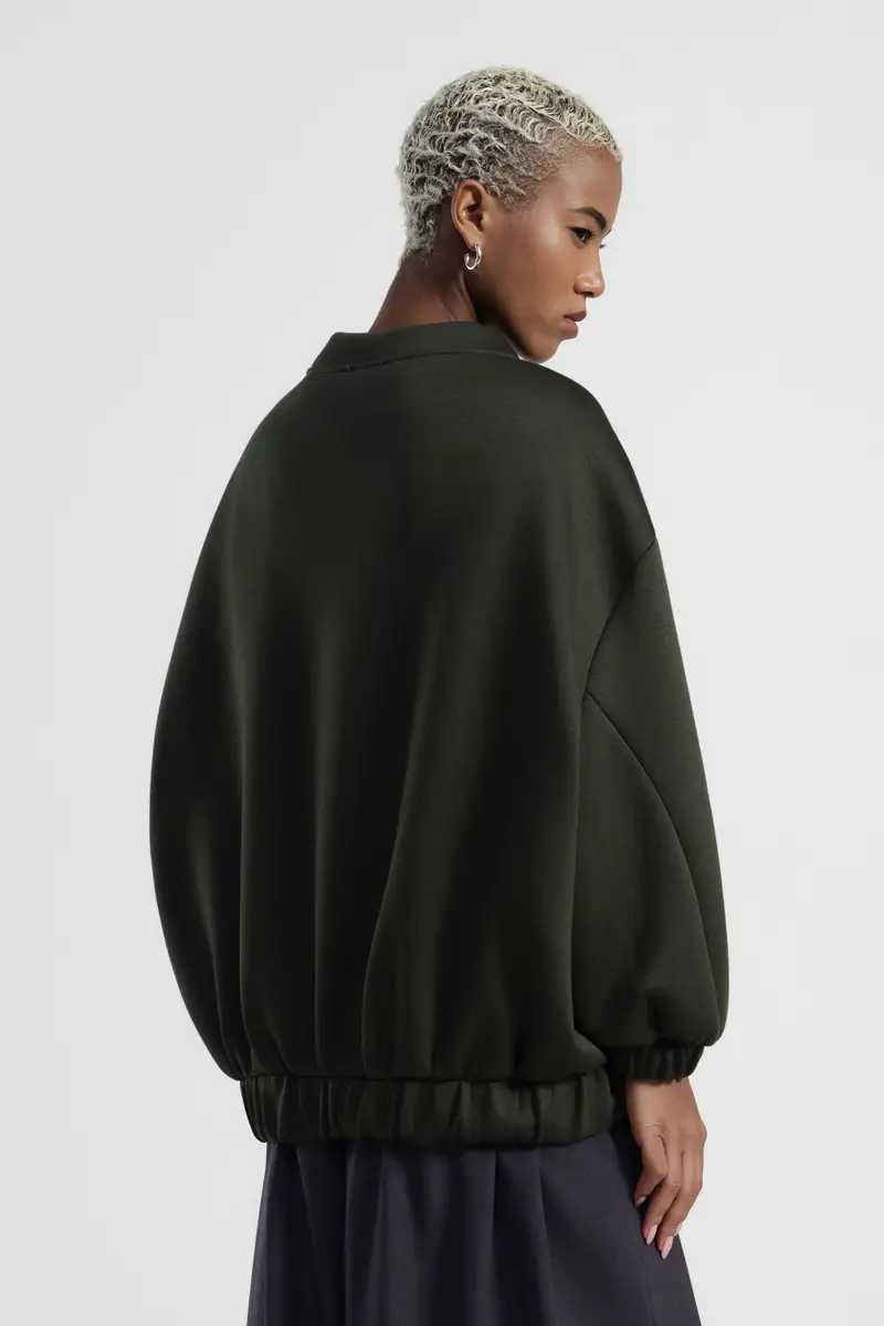 Bomber con zip e polsini elasticizzati miniatura 3