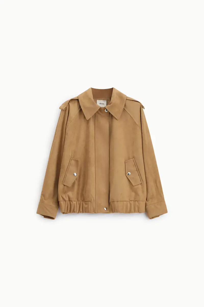 Bomber corto con zip e tasche laterali