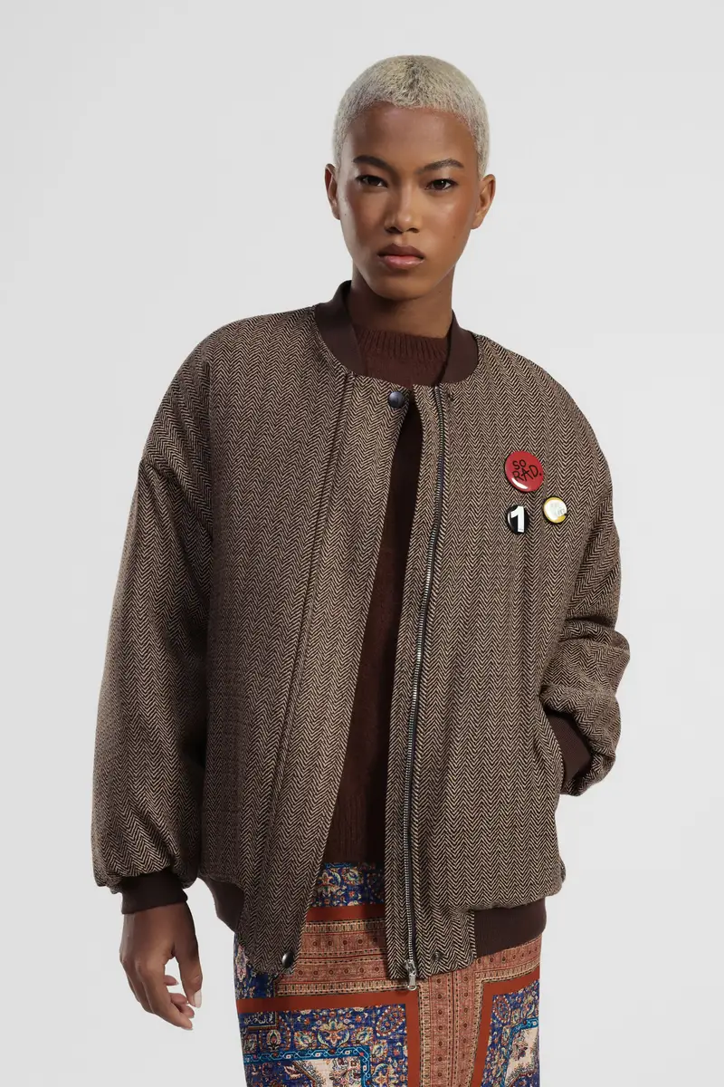 Bomber fit regular con polsini e distintivi miniatura 2