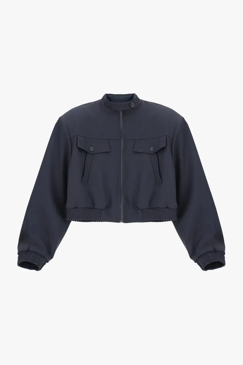 Bomber fit regular con tasche frontali