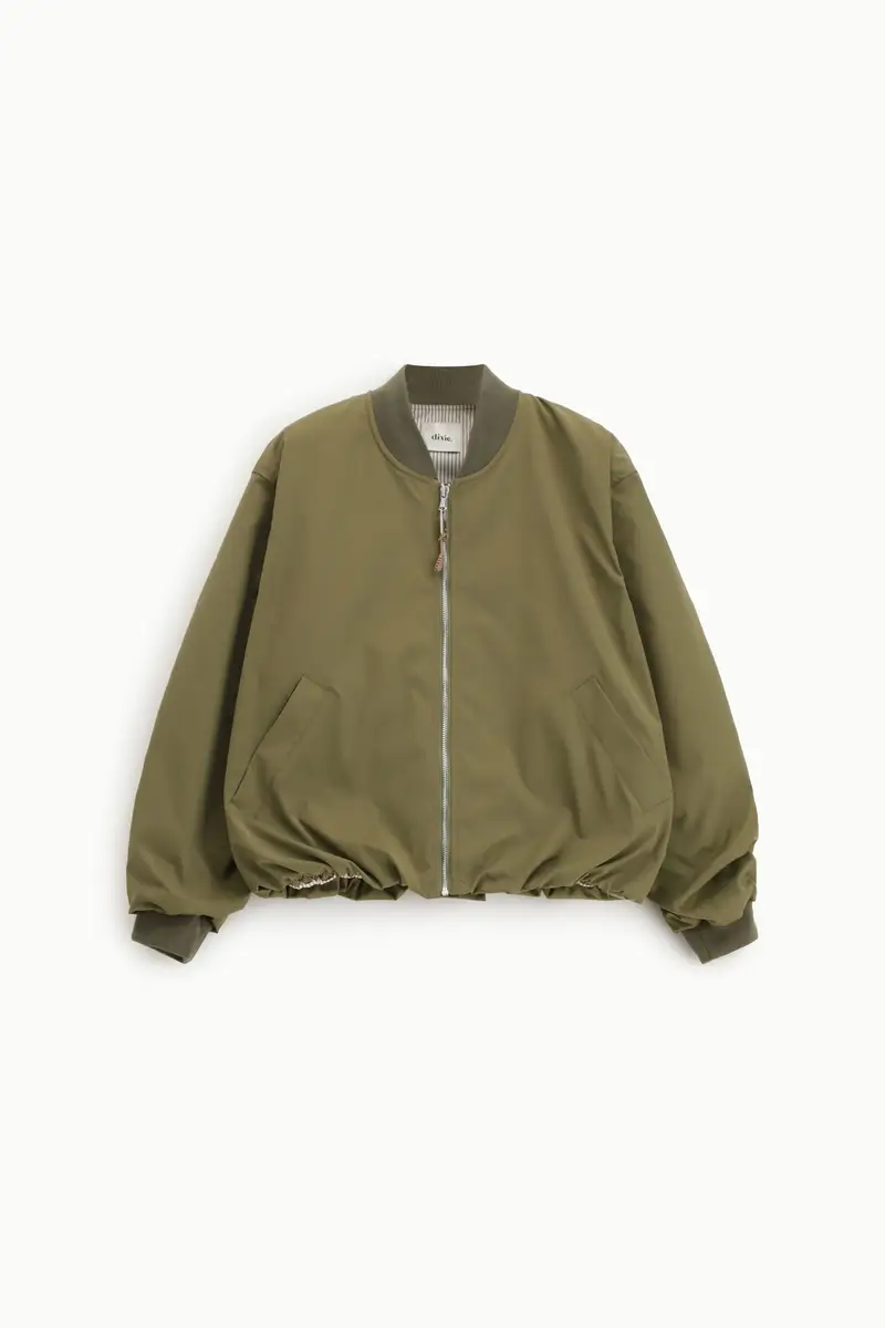 Bomber oversize con zip e bordo a coste