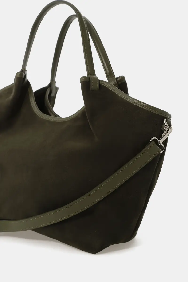 Borsa ampia con doppi manici e tracolla miniatura 2