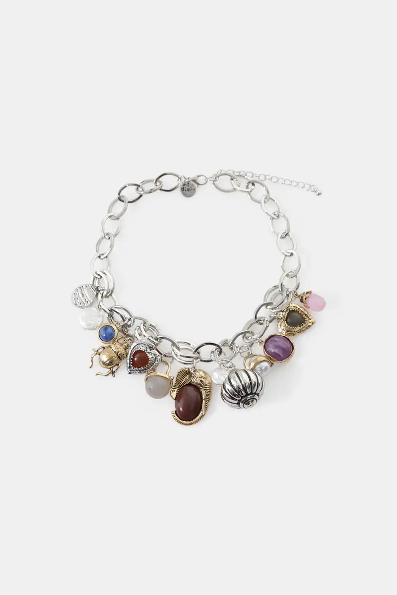Bracciale catena maxi con ciondoli assortiti
