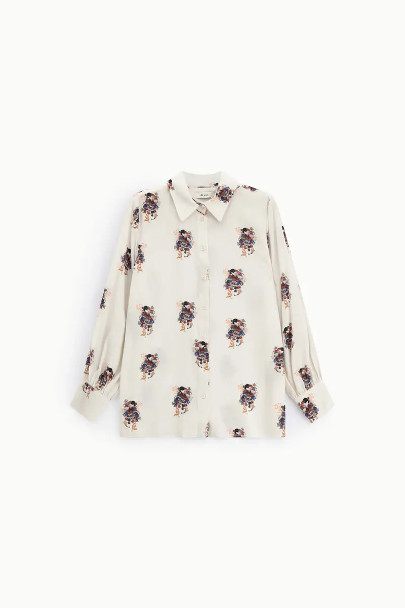 Camicia a maniche lunghe con stampa floreale