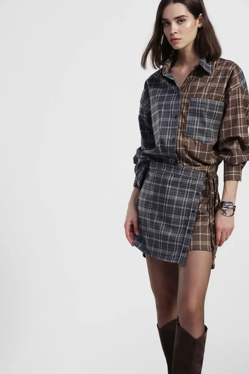 Camicia a quadri, collo classico, tasca applicata miniatura 2