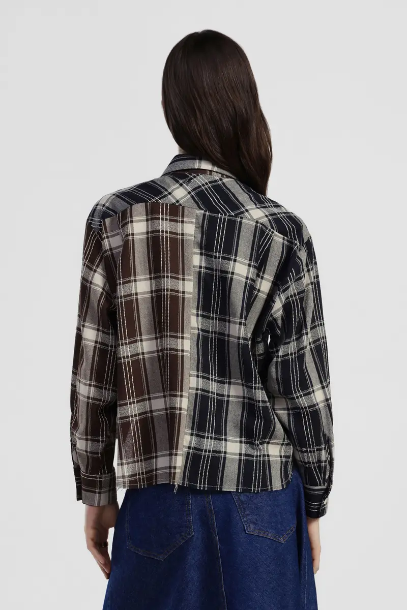 Camicia a quadri, collo classico, taschino applicato miniatura 3