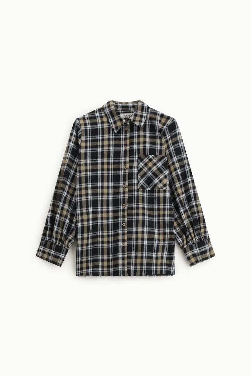 Camicia a quadri, collo classico, taschino applicato