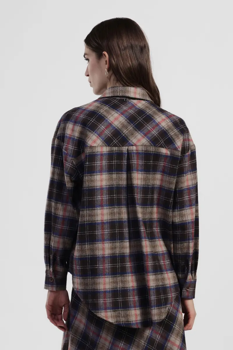 Camicia a quadri, collo classico, taschino davanti miniatura 3