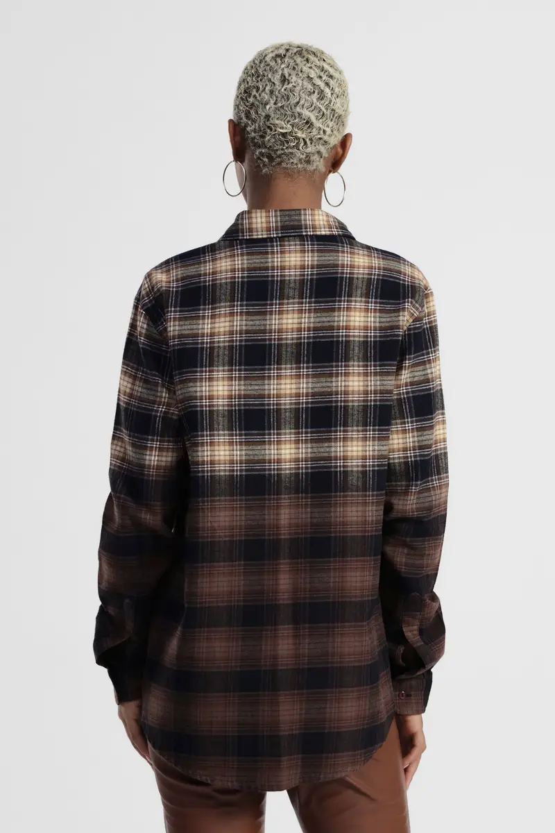 Camicia a quadri con taschino e bottoni frontali miniatura 3