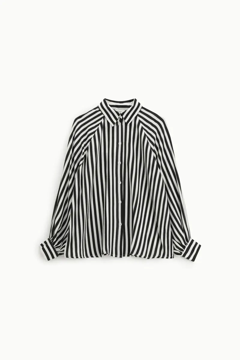 Camicia a righe collo classico maniche lunghe