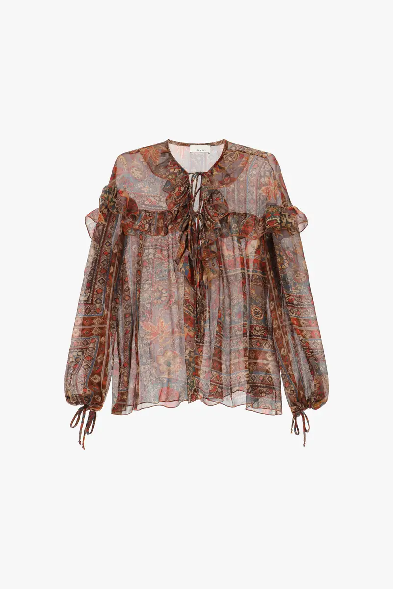 Camicia a stampa floreale con maniche lunghe