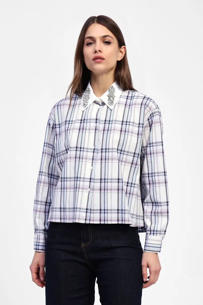 Camicia con colletto classico a righe miniatura 2