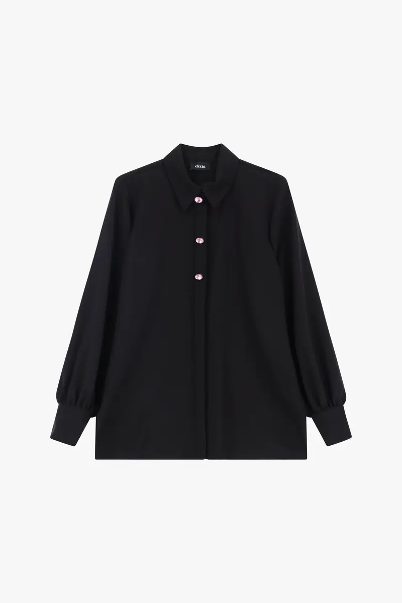 Camicia con maniche lunghe e bottoni decorativi