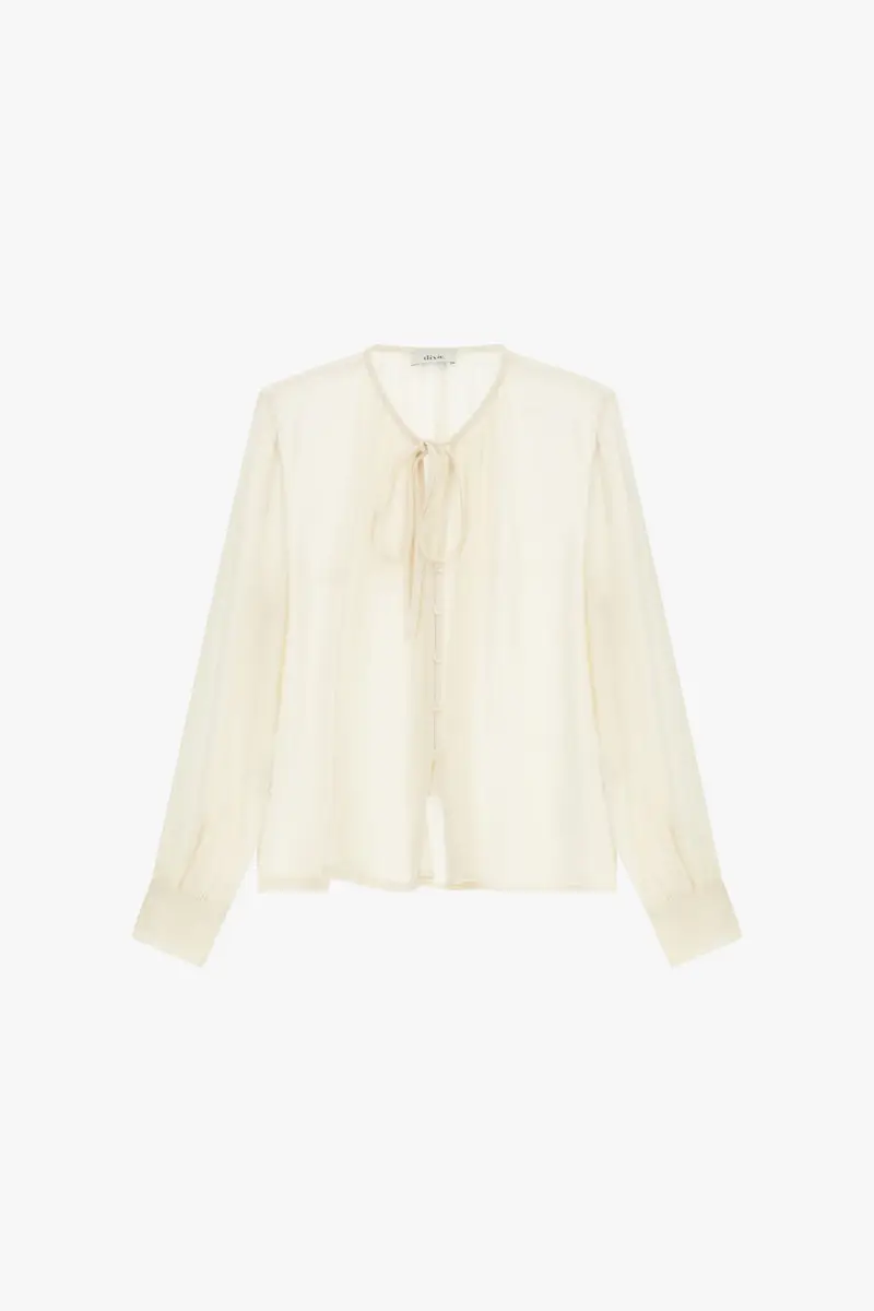 Camicia con scollo tondo e maniche lunghe