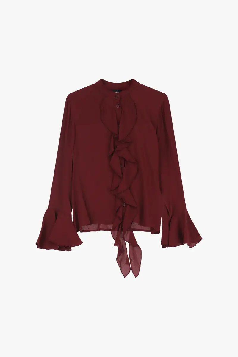 Camicia con volant e bottoni