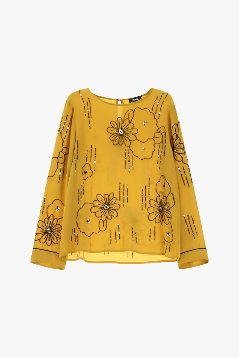 Camicia floreale con maniche lunghe