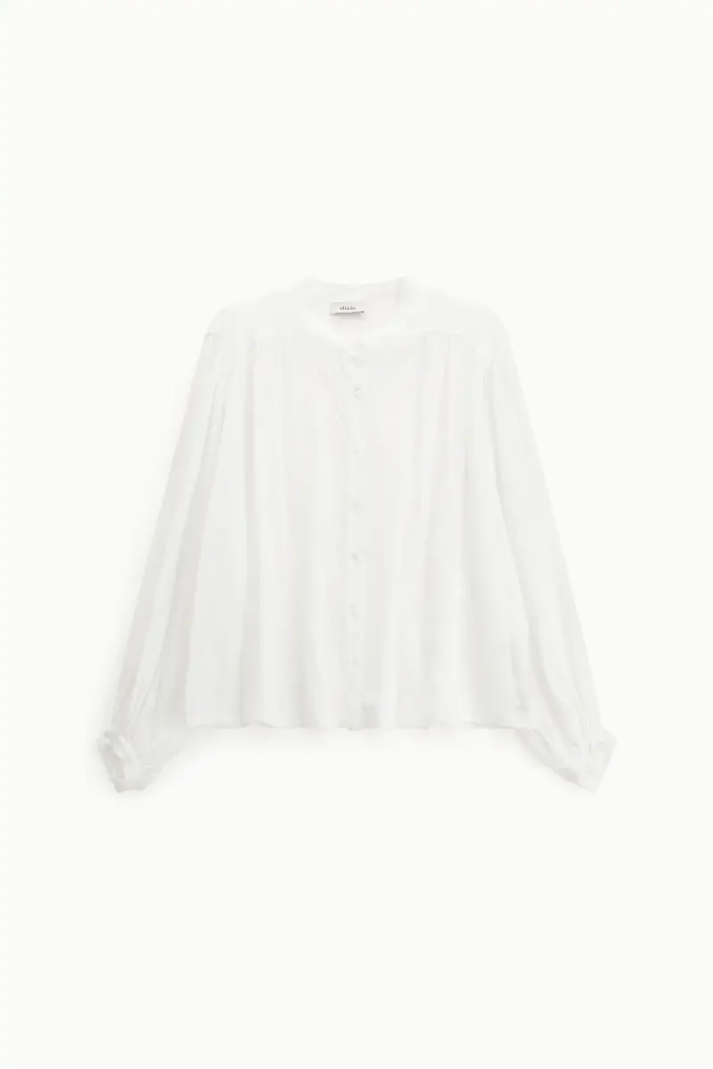 Camicia morbida a maniche lunghe e bottoni davanti