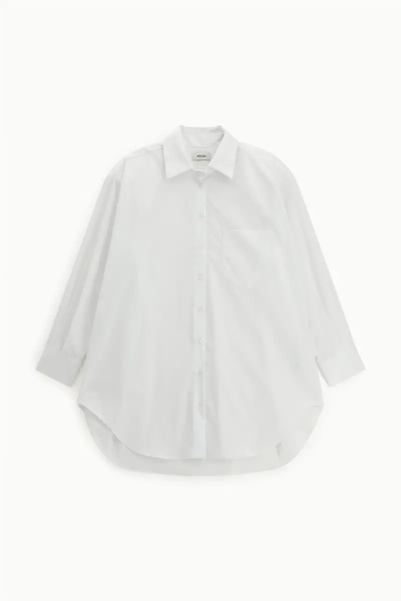 Camicia over, collo classico, taschino davanti