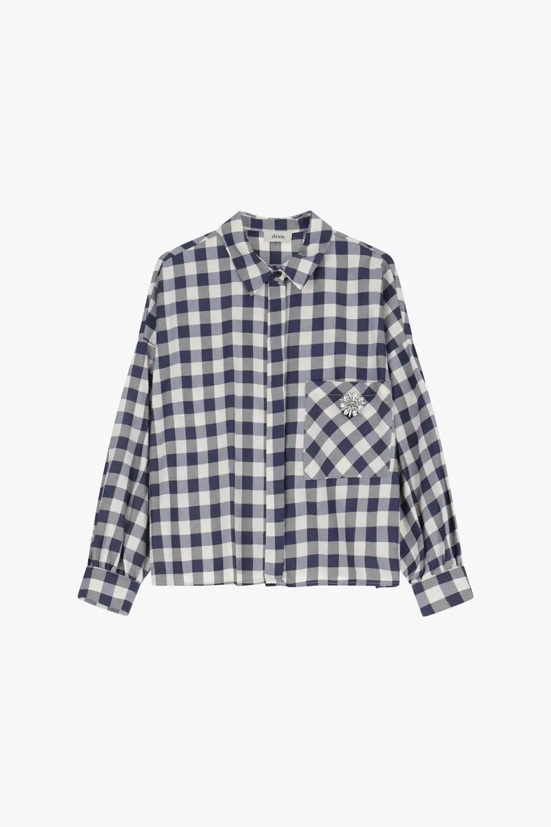 Camicia quadri maniche lunghe con tasca