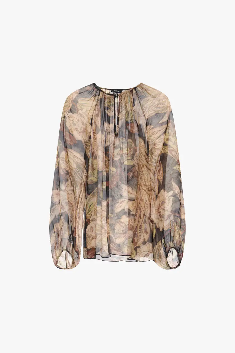 Camicia stampa floreale maniche lunghe leggere