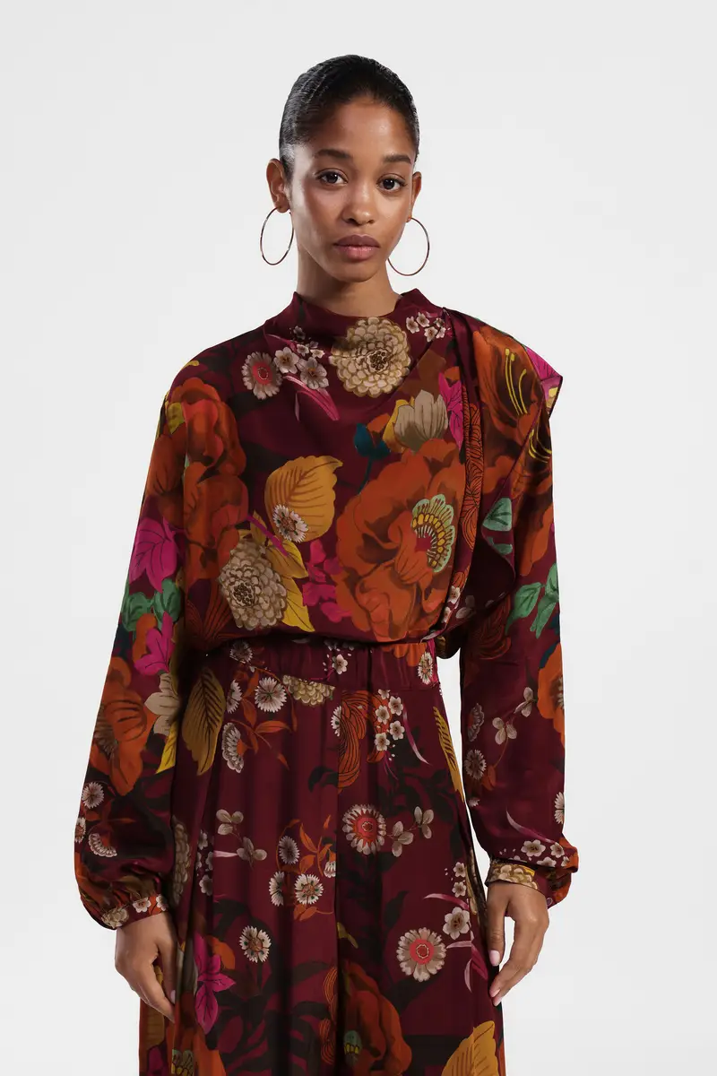 Camicia stampa floreale maniche lunghe miniatura 2