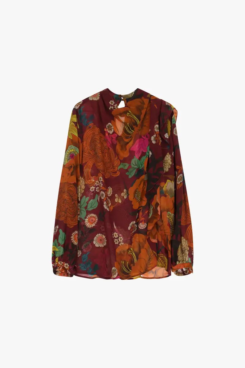 Camicia stampa floreale maniche lunghe