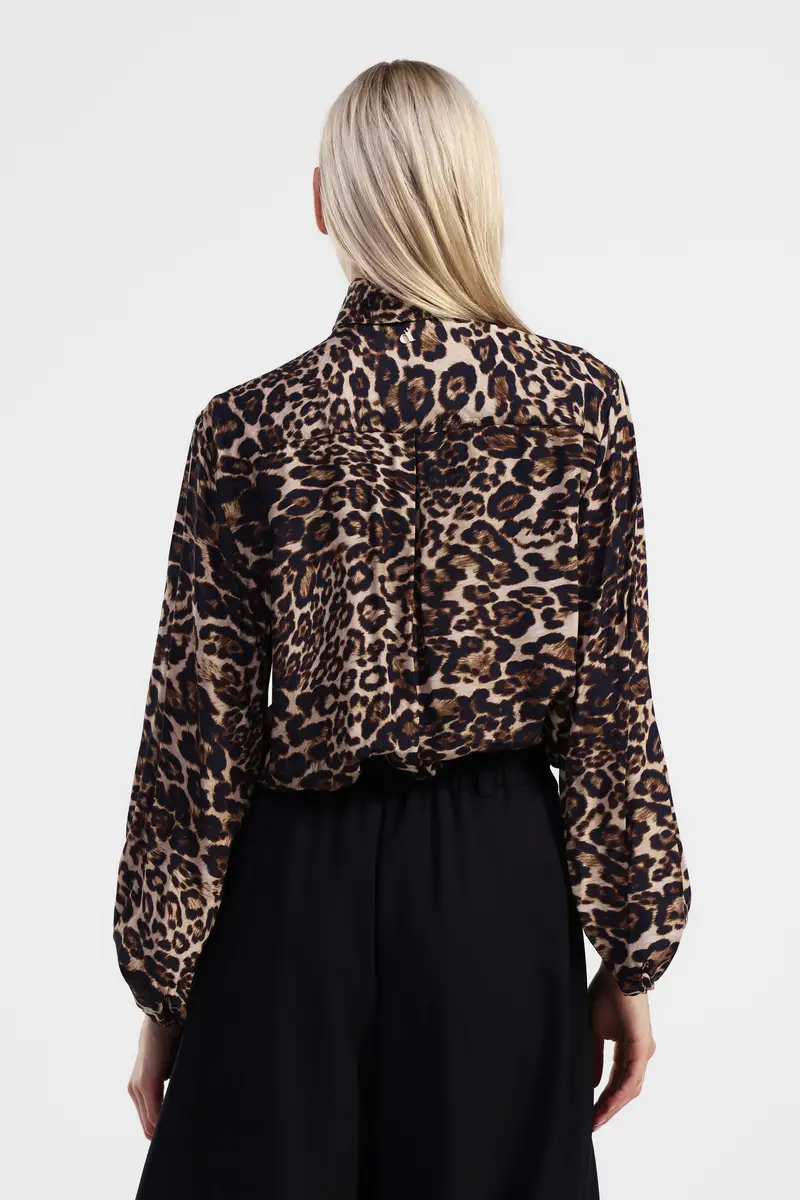 Camicia stampa leopard con maniche lunghe miniatura 3