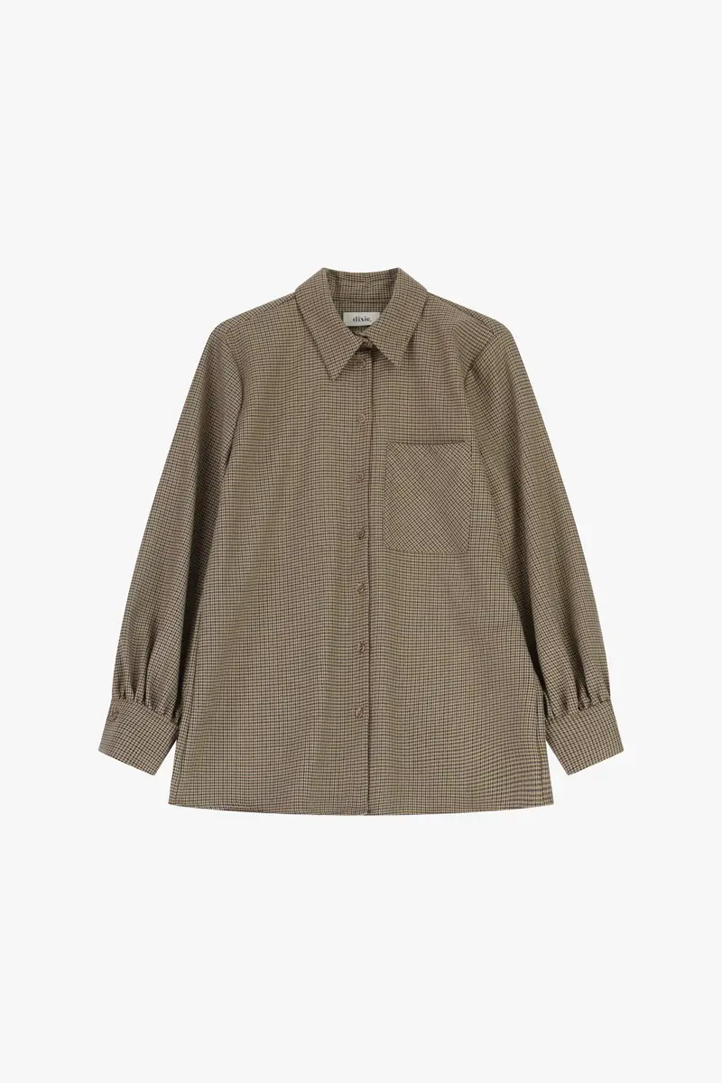 Camicia stampa micro fantasia con tasca frontale