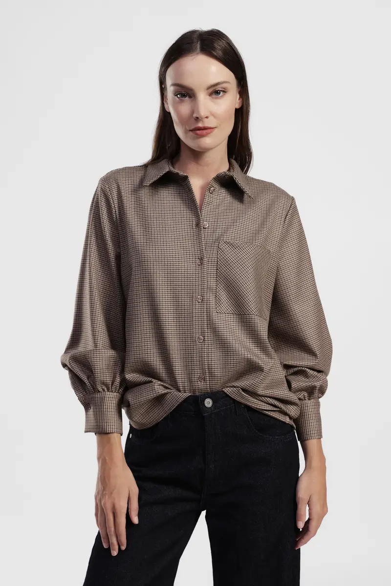 Camicia stampa micro fantasia con tasca frontale miniatura 2