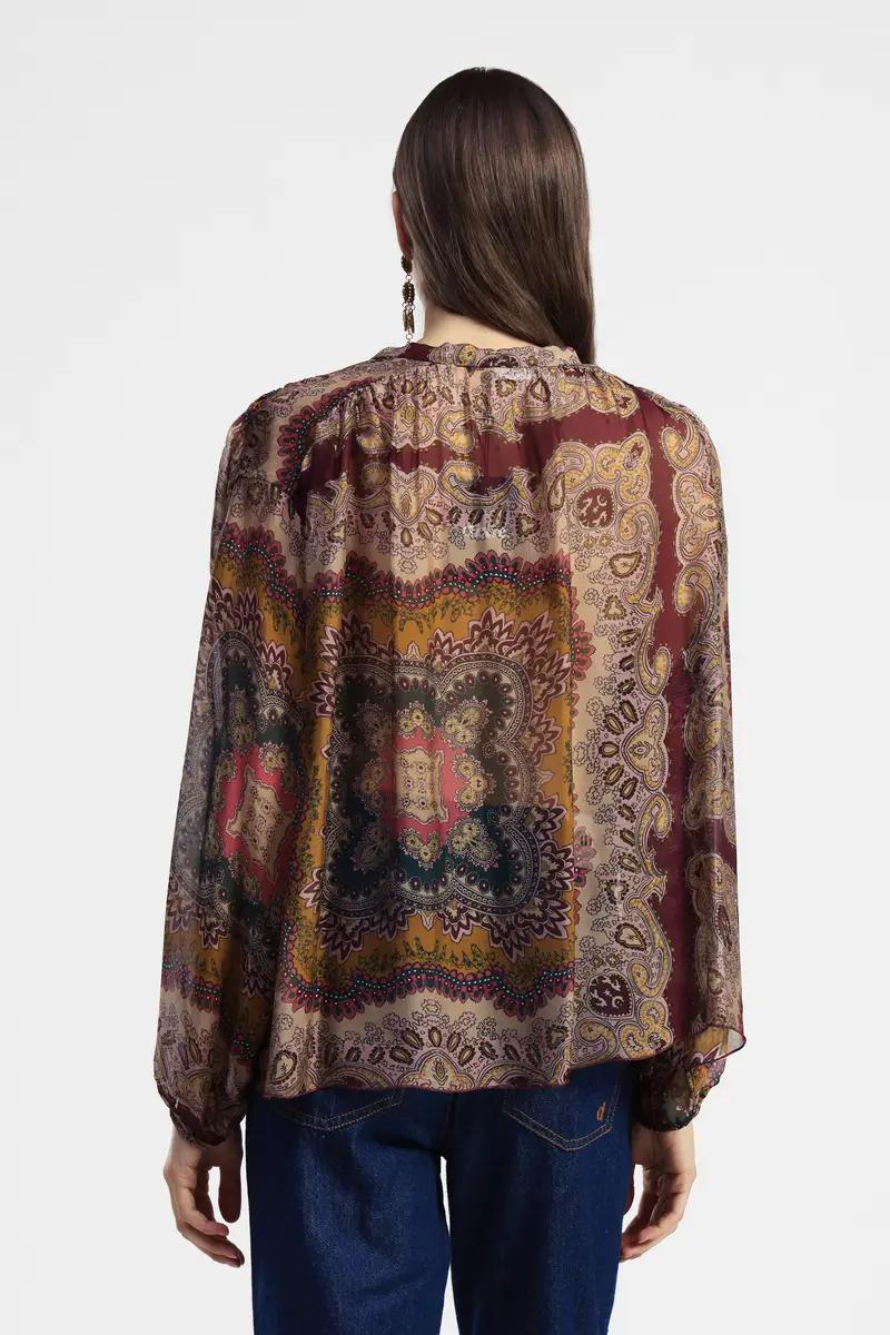 Camicia stampa paisley con maniche lunghe leggere miniatura 3