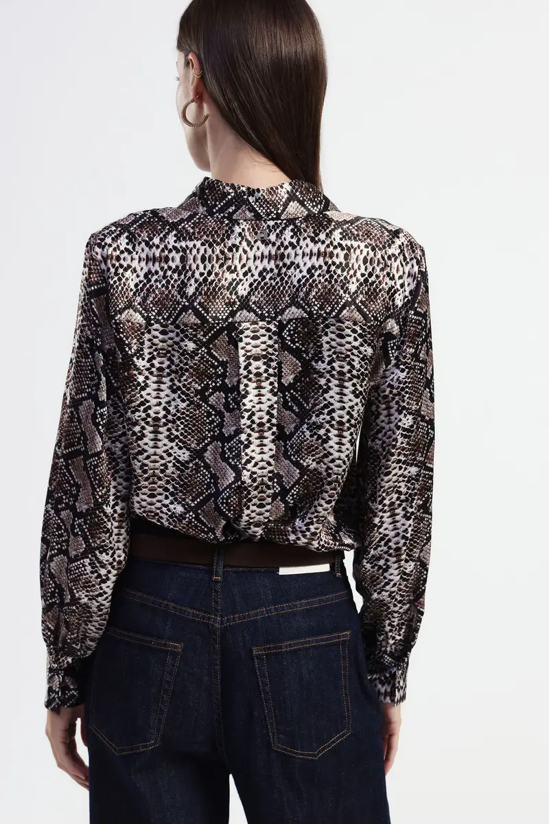 Camicia stampa serpente maniche lunghe miniatura 3