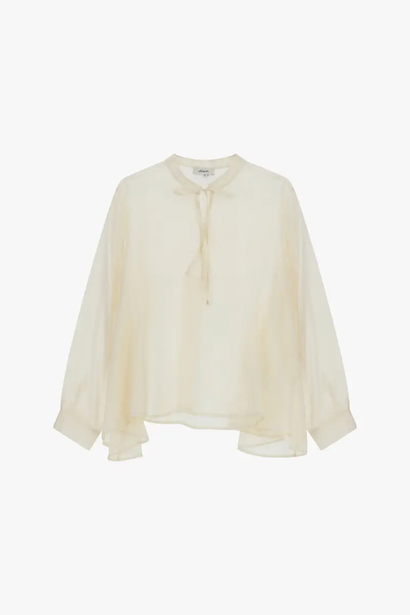 Camicia trasparente fit ampio con colletto coreano