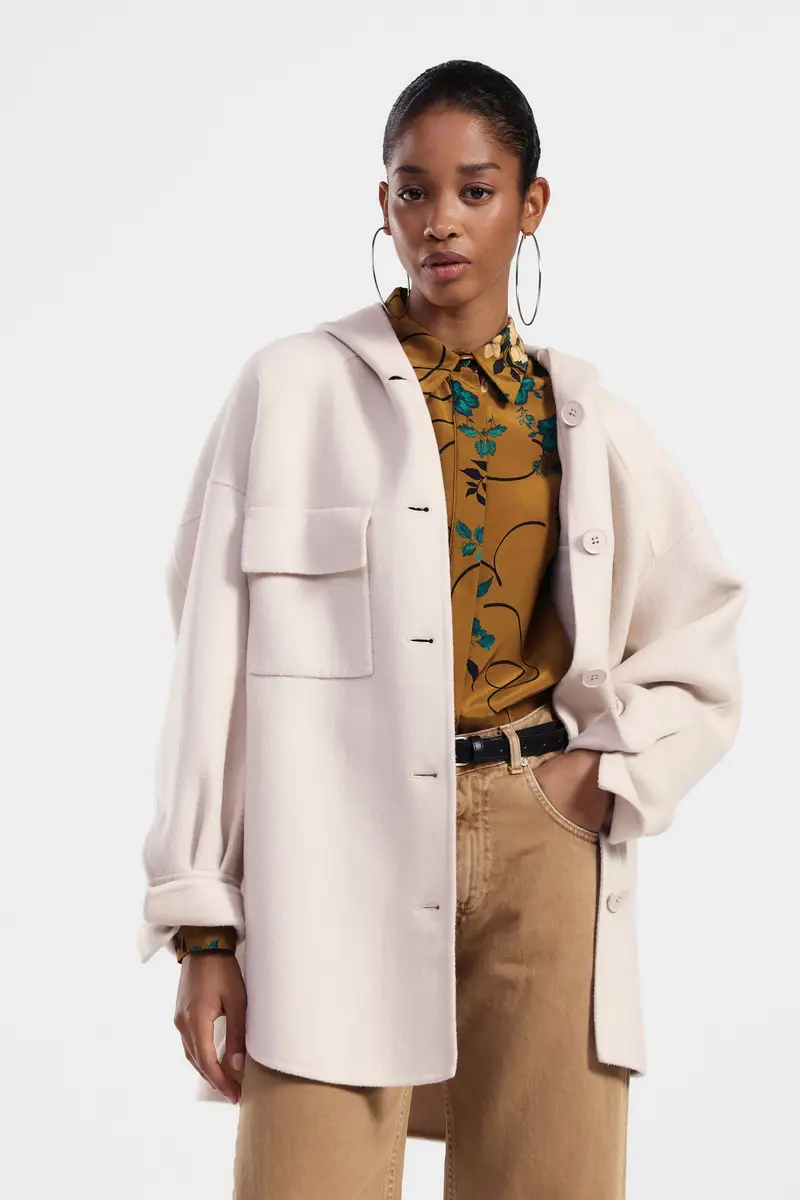 Cappotto con cappuccio e tasche frontali miniatura 2